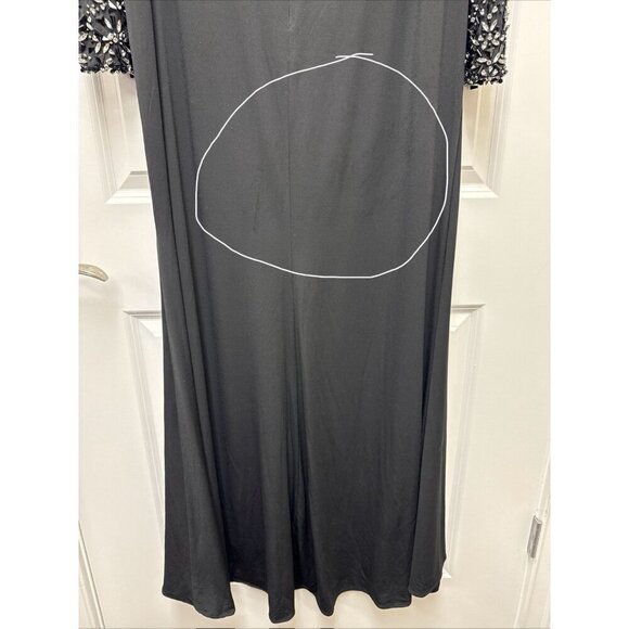 Mac Duggal Size 18 Black 55712 Beaded Cuff Long Sleeve Wrap Trumpet Gown Dress - Picture 13 of 13